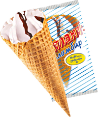 Мороженое пломбир Нежная прохлада в вафельном рожке, 100г