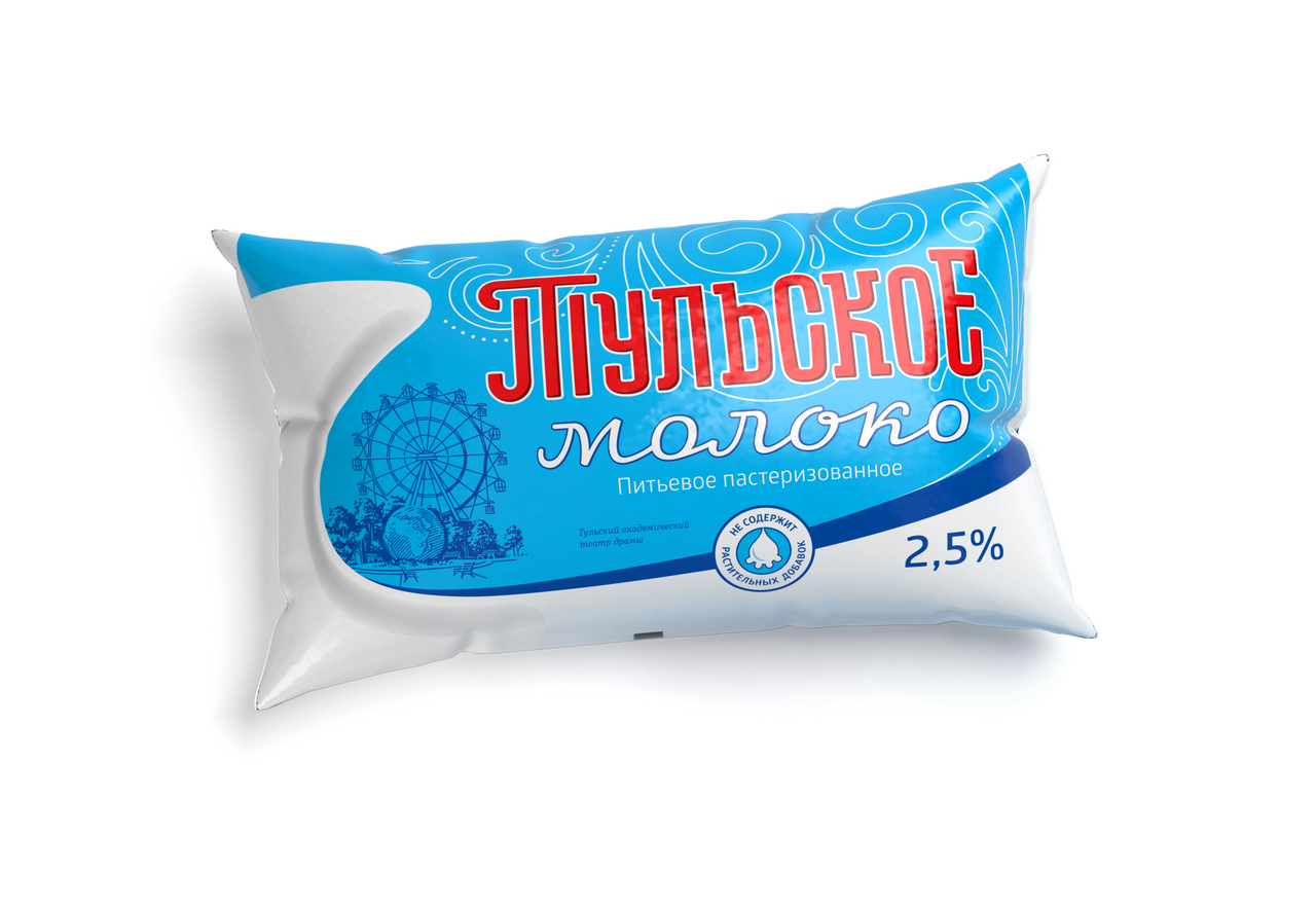 Молоко Тульский пастеризованное 2.5%, 900г