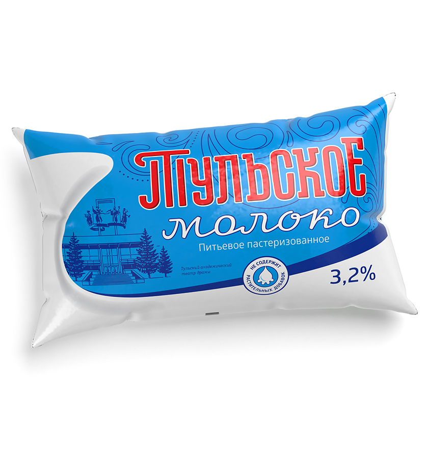 Молоко Тульский пастеризованное 3.2%, 900г