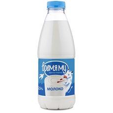 Молоко Время му пастеризованное 2.5%, 900г