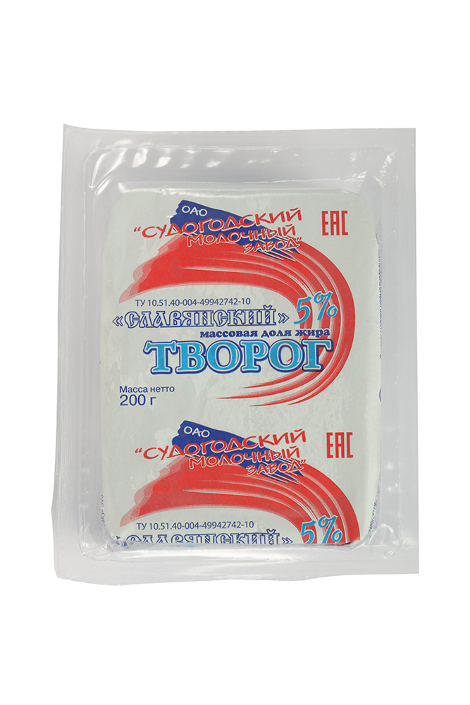 Творог Судогодский молочный завод Славянский 5%, 200г