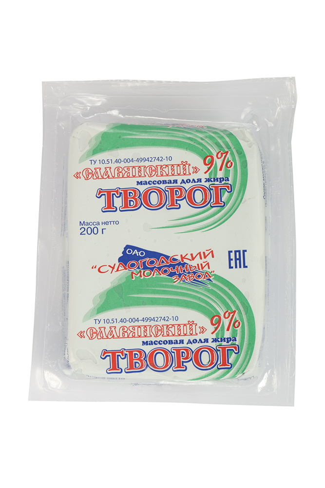 Творог Судогодский молочный завод Славянский 9%, 200г