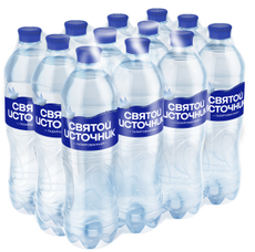 Вода Святой Источник питьевая газированная, 1л x 12 шт