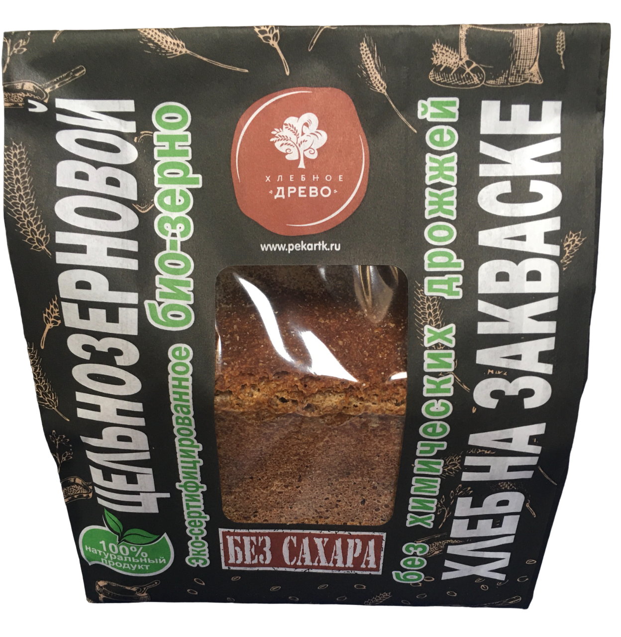 Хлеб Хлебное древо цельнозерновой ржано-пшеничный, 300г