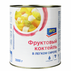 aro Коктейль фруктовый в легком сиропе, 3кг