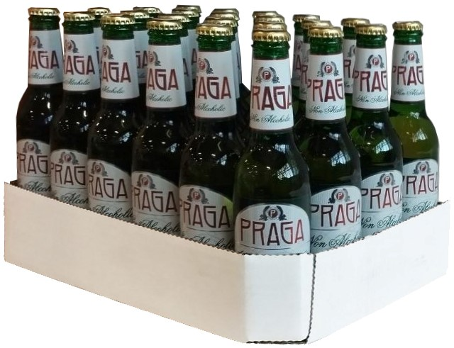 Напиток пивной Praga фильтрованный безалкогольный, 0.33л х 24 шт