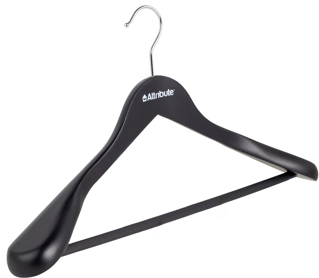 Плечики для верхней одежды Attribute Siluet Black деревянные