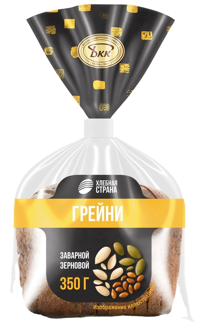 Хлеб Хлебная страна Грейни зерновой формовой нарезка, 350г