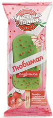Мороженое пломбир Чистая Линия Любимая клубника эскимо, 62г