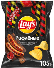 Чипсы Lay's Колбаски Братвуртс по-немецки рифленые, 105г