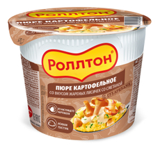 Пюре картофельное Роллтон жареные лисички и сметана, 40г
