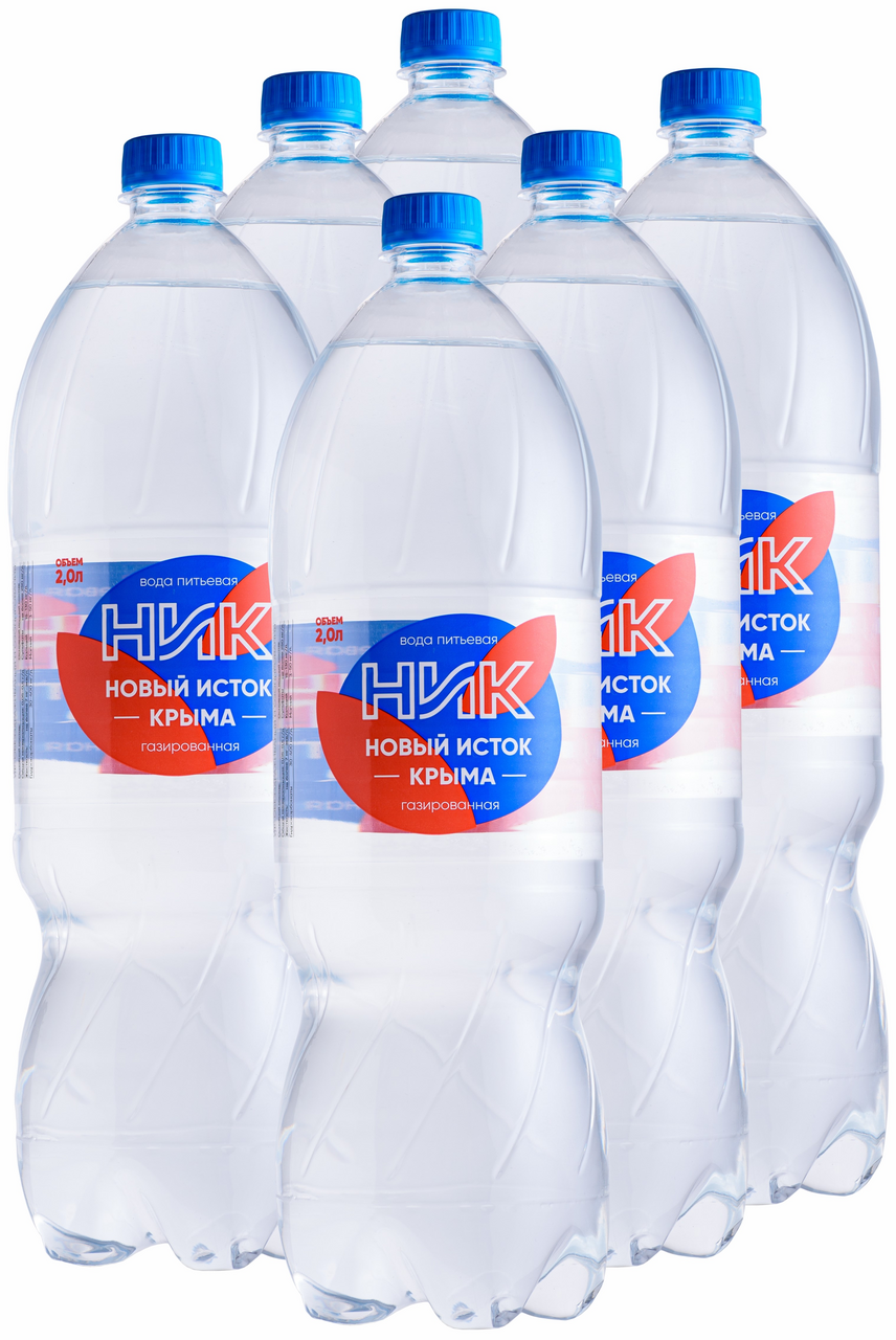 Вода Ник Новый исток Крыма газированная, 2л x 6 шт