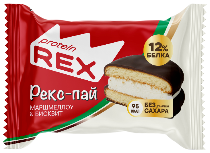 30Г ПЕЧЕНЬЕ PROTEINREX РЕКС-ПАЙ МАРШМЕЛЛОУ/БИСКВИТ Б/САХАРА