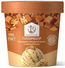 Мороженое Burenka Club грецкий орех и карамель, 230г