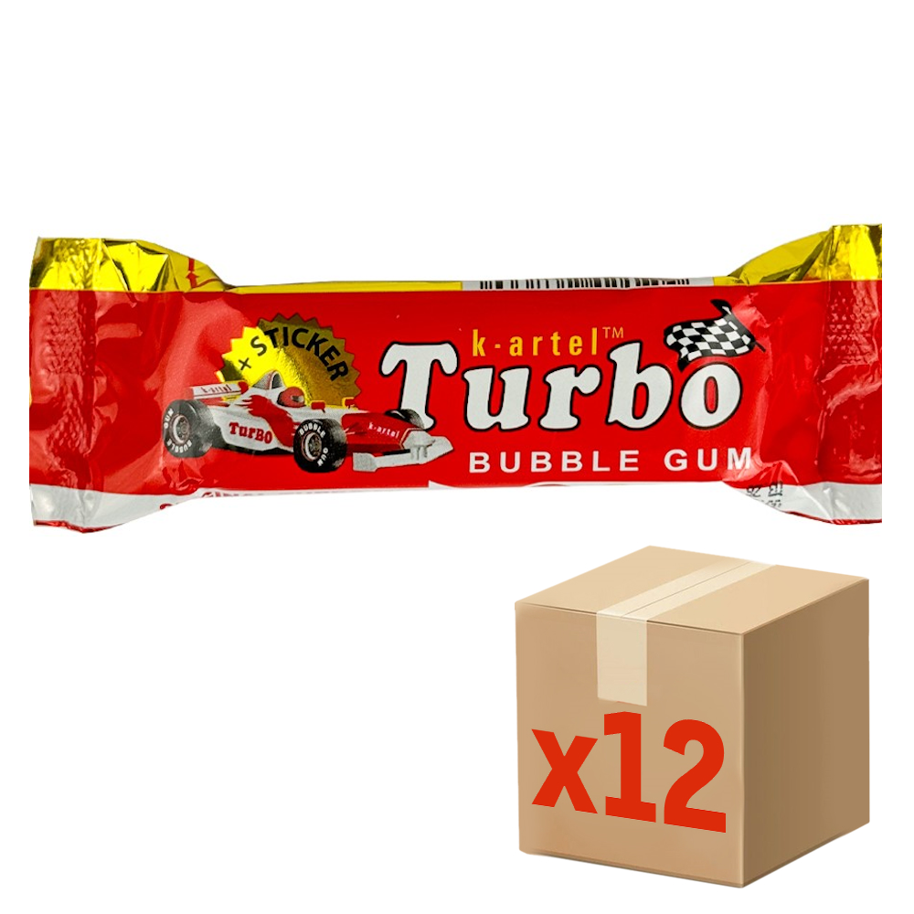 Жевательная резинка Turbo вишня, персик и яблоко, 15г x 12 шт