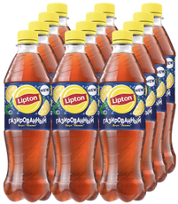 Холодный чай Lipton лимон черный газированный, 500мл x 12 шт
