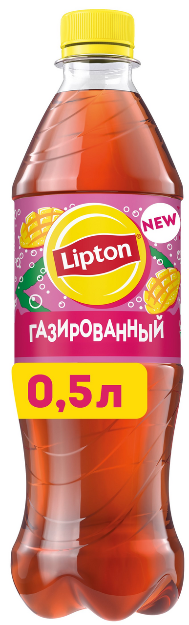 Холодный чай Lipton манго и личи черный газированный, 500мл