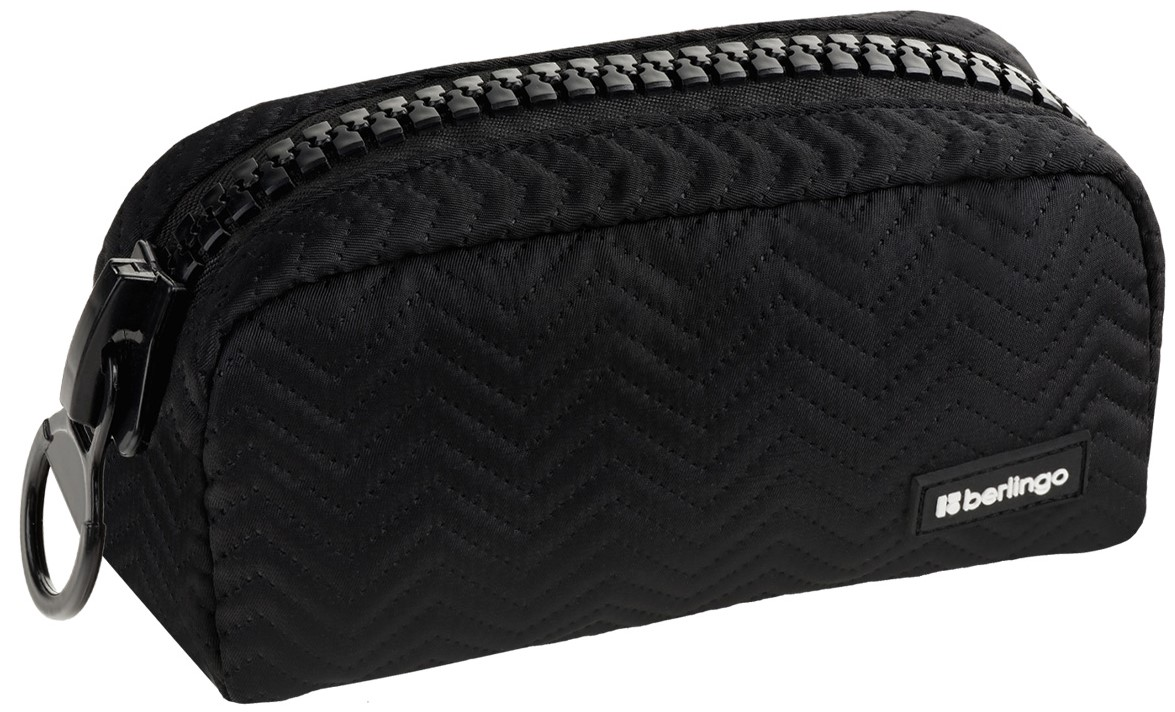 Пенал Berlingo Noir Zipper мягкий 1 отделение, 200 x 85 x 75мм