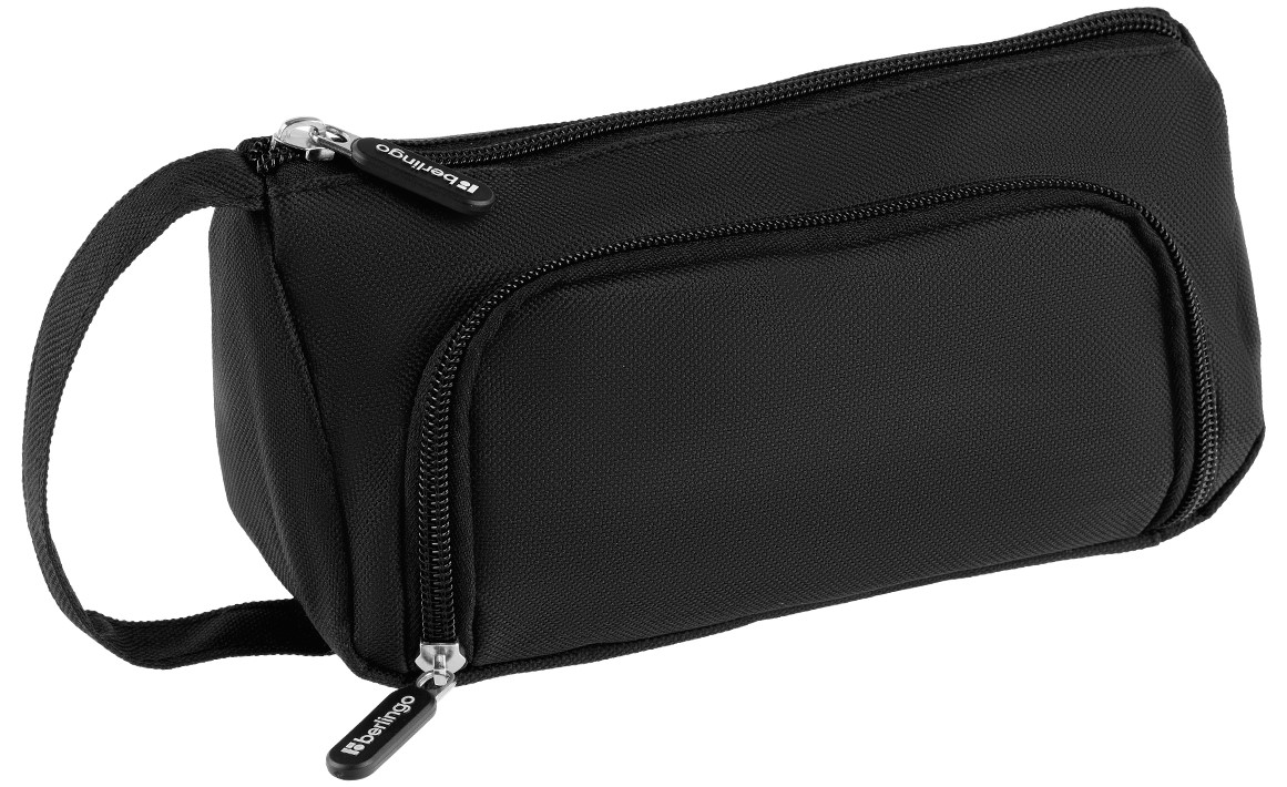 Пенал Berlingo Classic black мягкий 2 отделения, 210 x 80 x 100мм