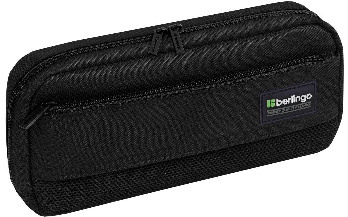 Пенал Berlingo Total black мягкий 1 отделение, 215 x 95 x 44мм