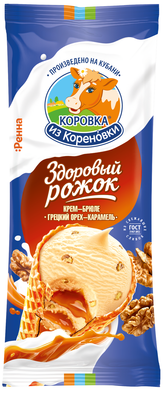 Мороженое пломбир Коровка из Кореновки крем-брюле, 100г