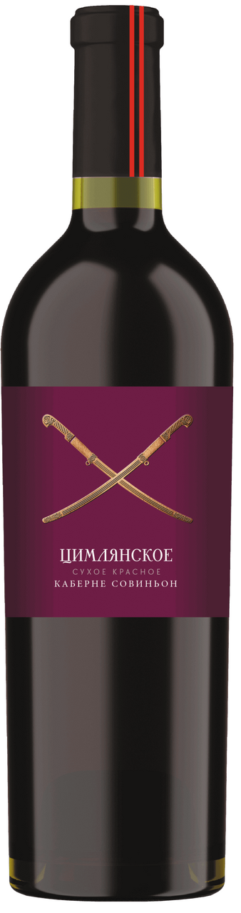 Вино Цимлянское Каберне Совиньон красное сухое, 0.75л