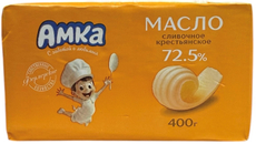 Масло сливочное Амка Крестьянское 72.5%, 400г