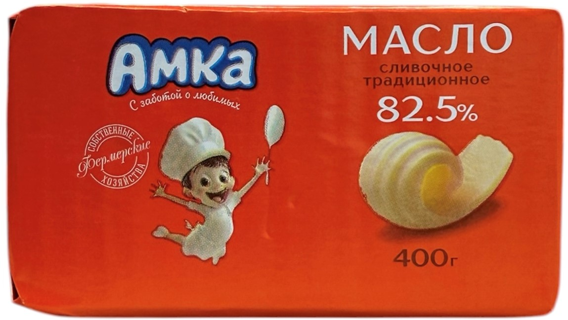 Масло сливочное Амка Традиционное 82.5%, 400г