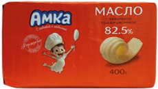 Масло сливочное Амка Традиционное 82.5%, 400г