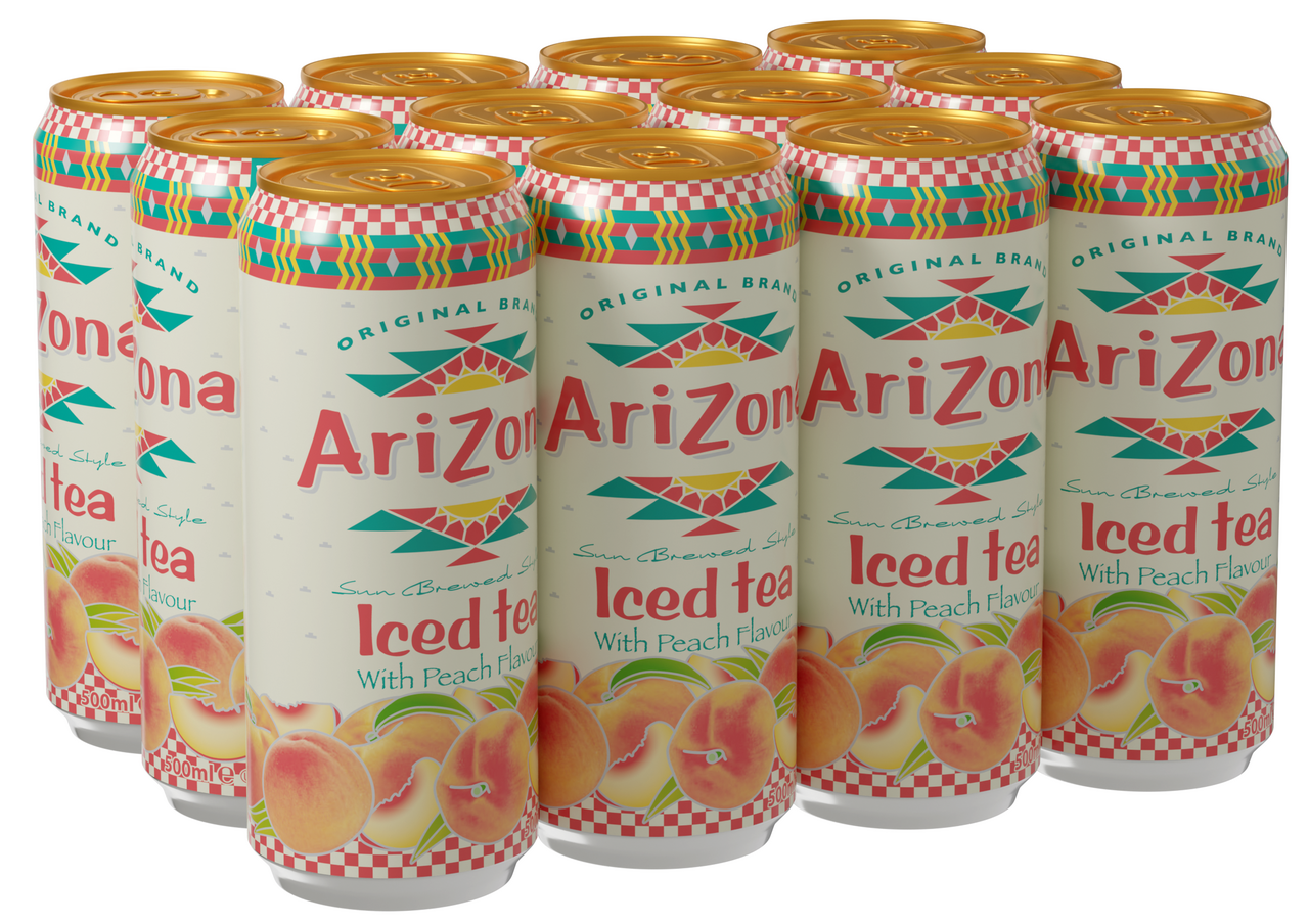 Холодный чай Arizona черный персик, 500мл x 12 шт
