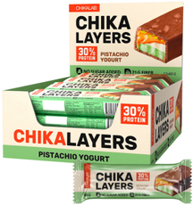 Батончик протеиновый Chikalab Layers Халяль фисташковый йогурт, 60г x 20 шт