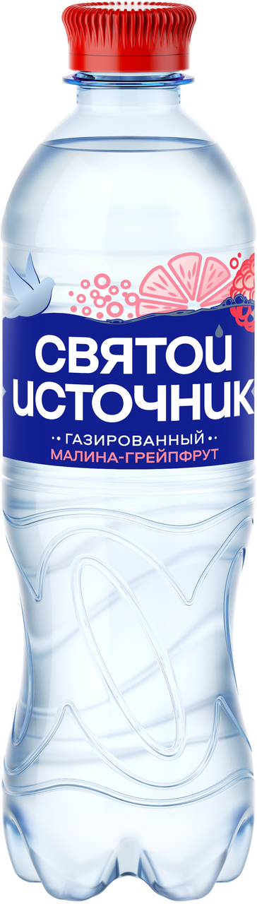 Изображение товара Вода Святой Источник малина и грейпфрут газированная, 500мл