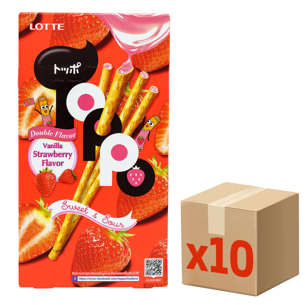 Палочки Lotte Toppo клубника, 40г x 10 шт