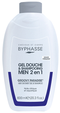 Гель для душа-шампунь Byphasse Men Groovy Paradise 2в1, 600мл