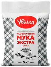 Мука Увелка пшеничная хлебопекарная сорт Экстра ГОСТ, 5кг