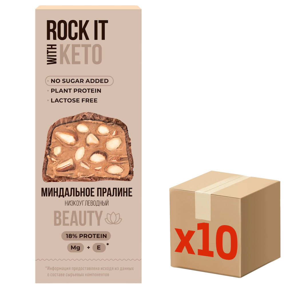 Батончик Rock It With Миндаль и вишня протеиновый в шоколаде, 40г х 10 шт