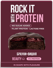Бисквит Rock It With Шоколадный брауни с вишней протеиновый, 50г