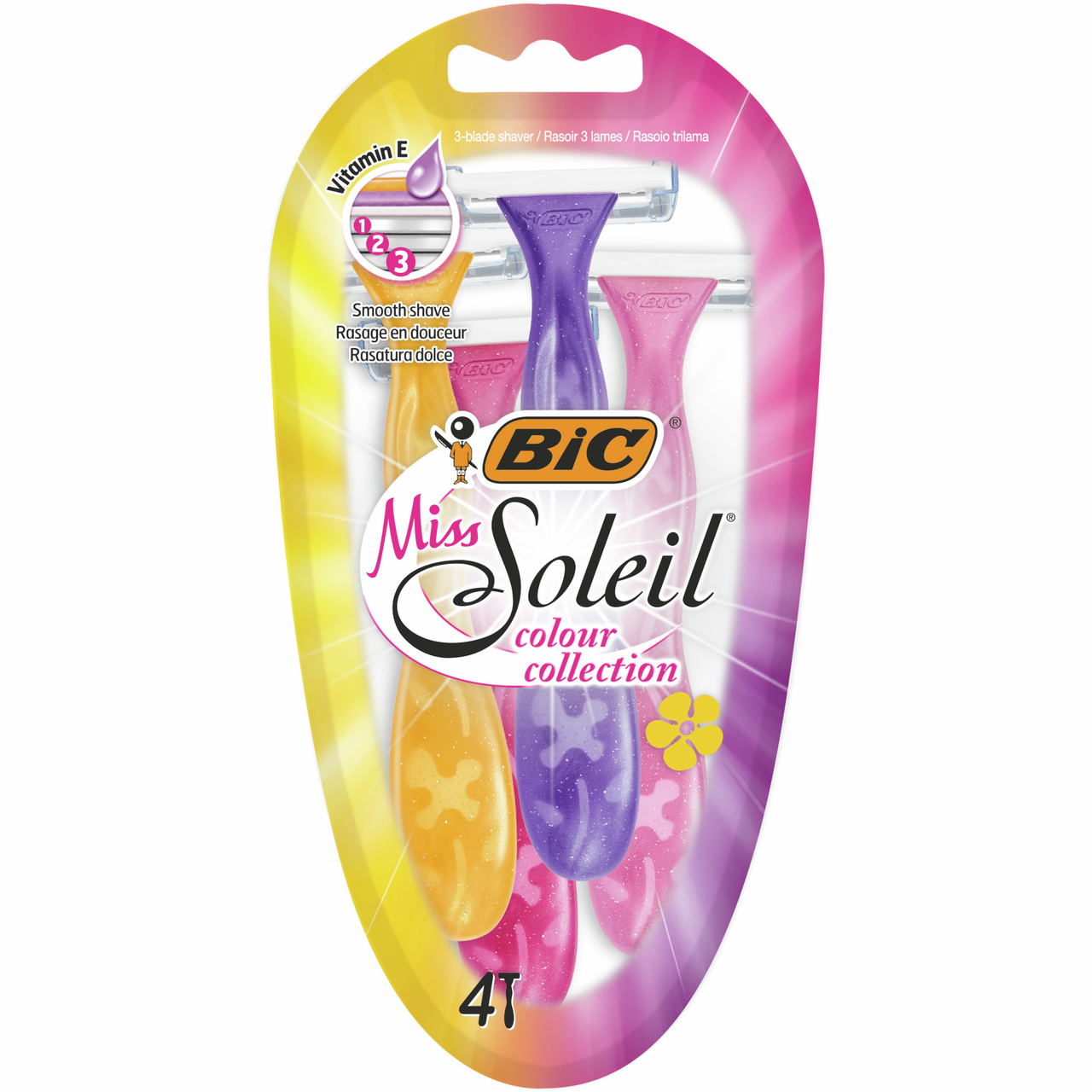 Изображение товара Женская одноразовая бритва BIC Мисс Soleil 3 лезвия, цветочная коллекция Изображение товара Женская одноразовая бритва BIC Мисс Soleil 3 лезвия, цветочная коллекция