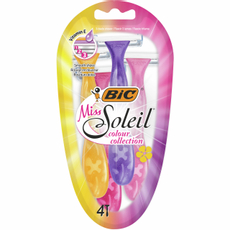 Бритва одноразовая женская BIC Мисс Soleil цветная коллекция, 4 шт