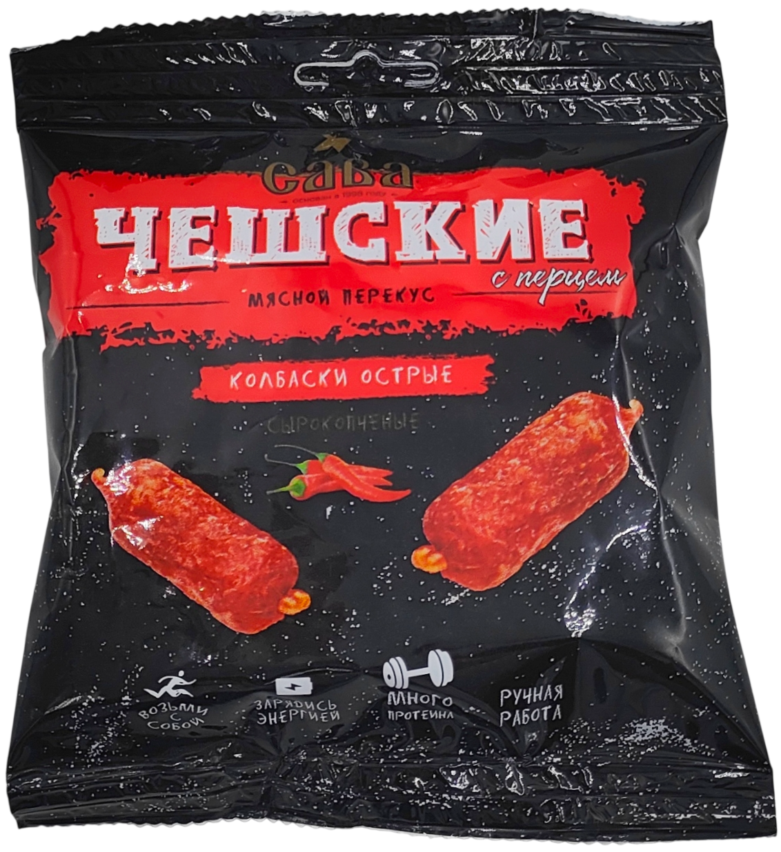 Колбаски Сава Чешские с перцем сырокопченые, 50г