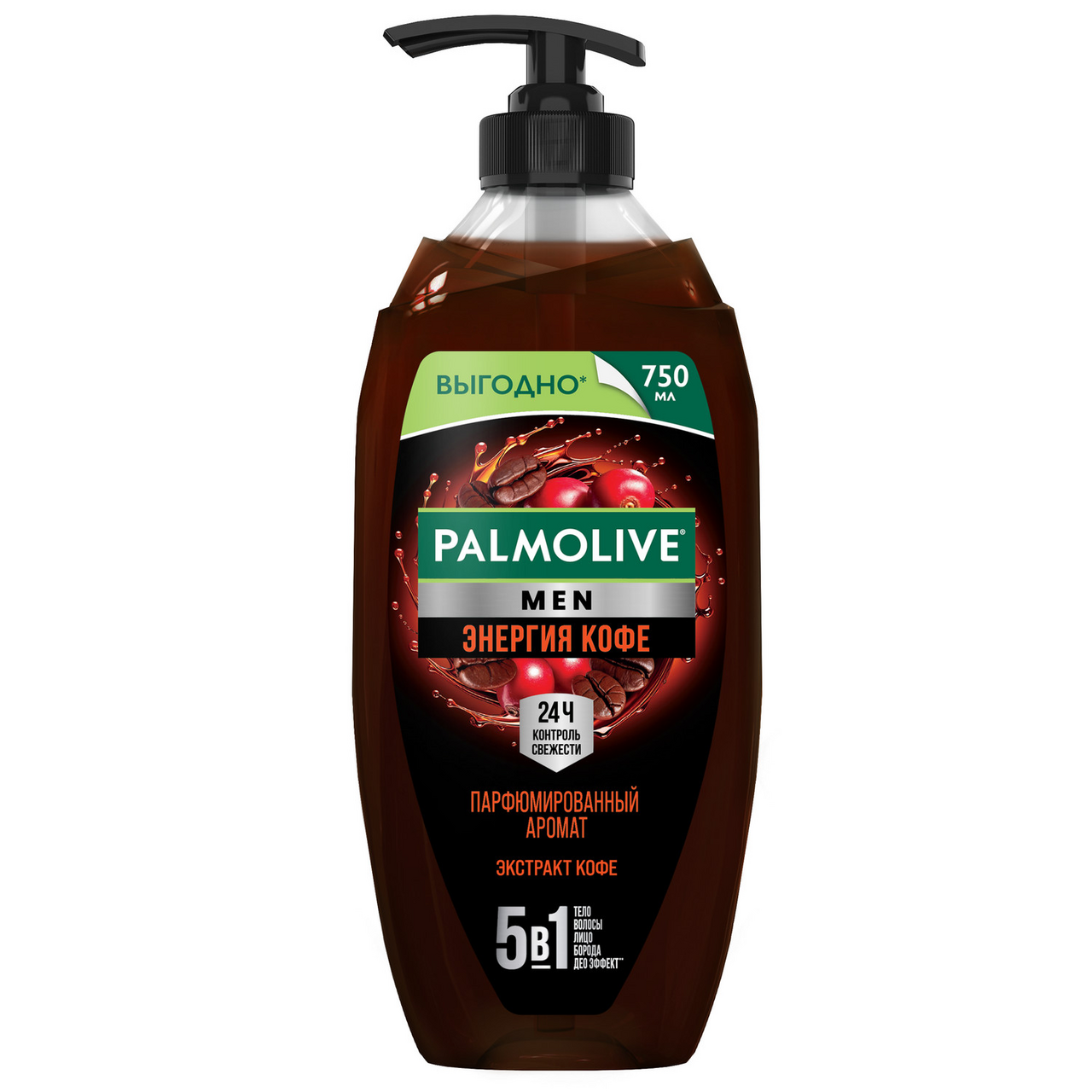 Изображение товара Гель для душа Palmolive Men Энергия кофе 5в1, 750мл Изображение товара Гель для душа Palmolive Men Энергия кофе 5в1, 750мл