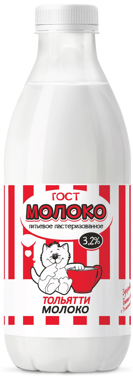 Молоко Тольяттимолоко пастеризованное 3.2%, 900мл