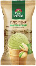 Мороженое пломбир Село Зеленое вафельный стаканчик фисташковое, 70г
