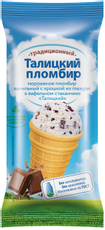 Мороженое Талицкий пломбир крошка из глазури вафельный стаканчик, 75г