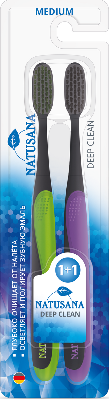 Изображение товара Зубная щетка Natusana Deep Clean средняя жёсткость 2 шт.