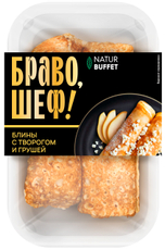 Блины NaturBuffet Браво шеф творог и груша, 180г
