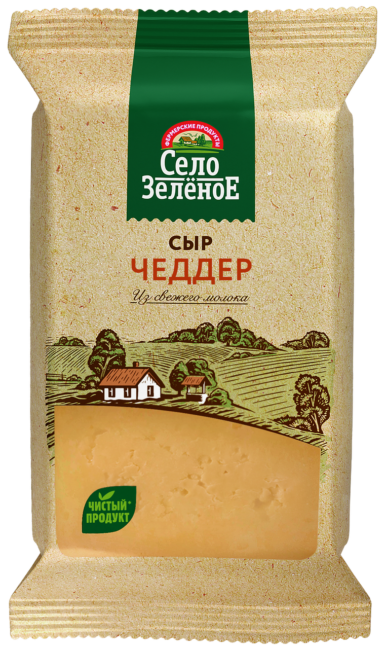 Сыр Село Зеленое Чеддер кусок 50%, 180г