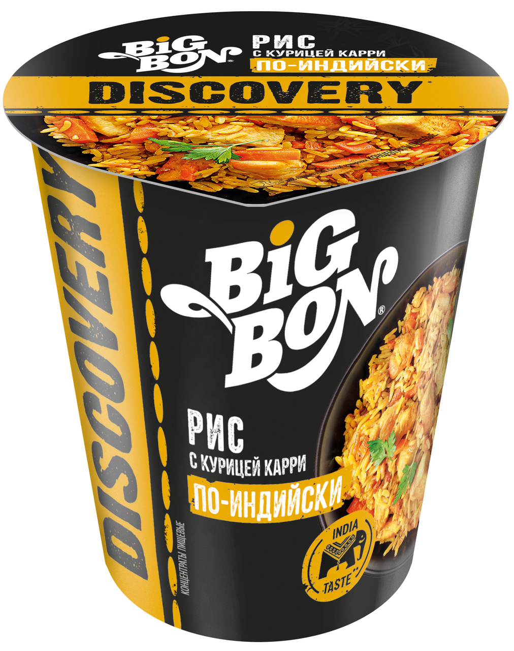 Рис быстрого приготовления BigBon курица карри по-индийски, 60г