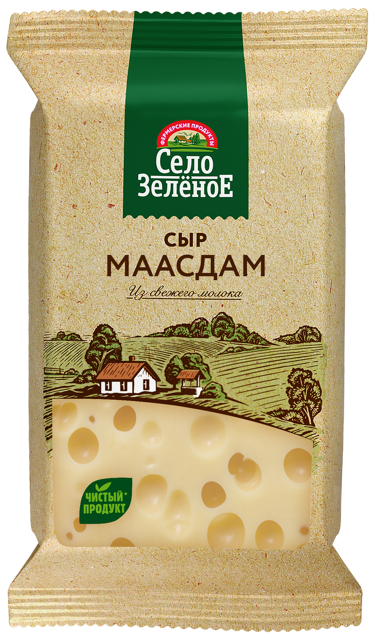 Сыр Село Зеленое Маасдам кусок 45%, 180г