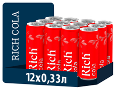 Напиток Rich Кола газированный, 330мл x 12 шт